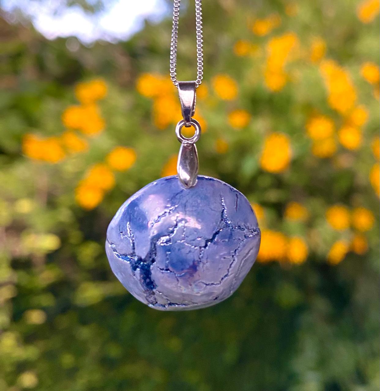 Colar Azul Craquelado